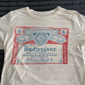 Hybrid Apparel Cream and Red Graphic T-Shirt